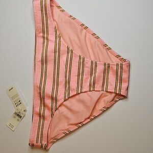 Aerie Swim New Pink Striped Bikini Bottom Small Beachy Resortwear